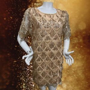 Elegant Gold Sequin Dress size M